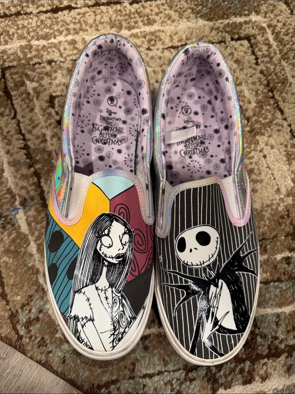 The Nightmare Before Christmas Slip-On adult  Shoes - Jack & Sally Design
